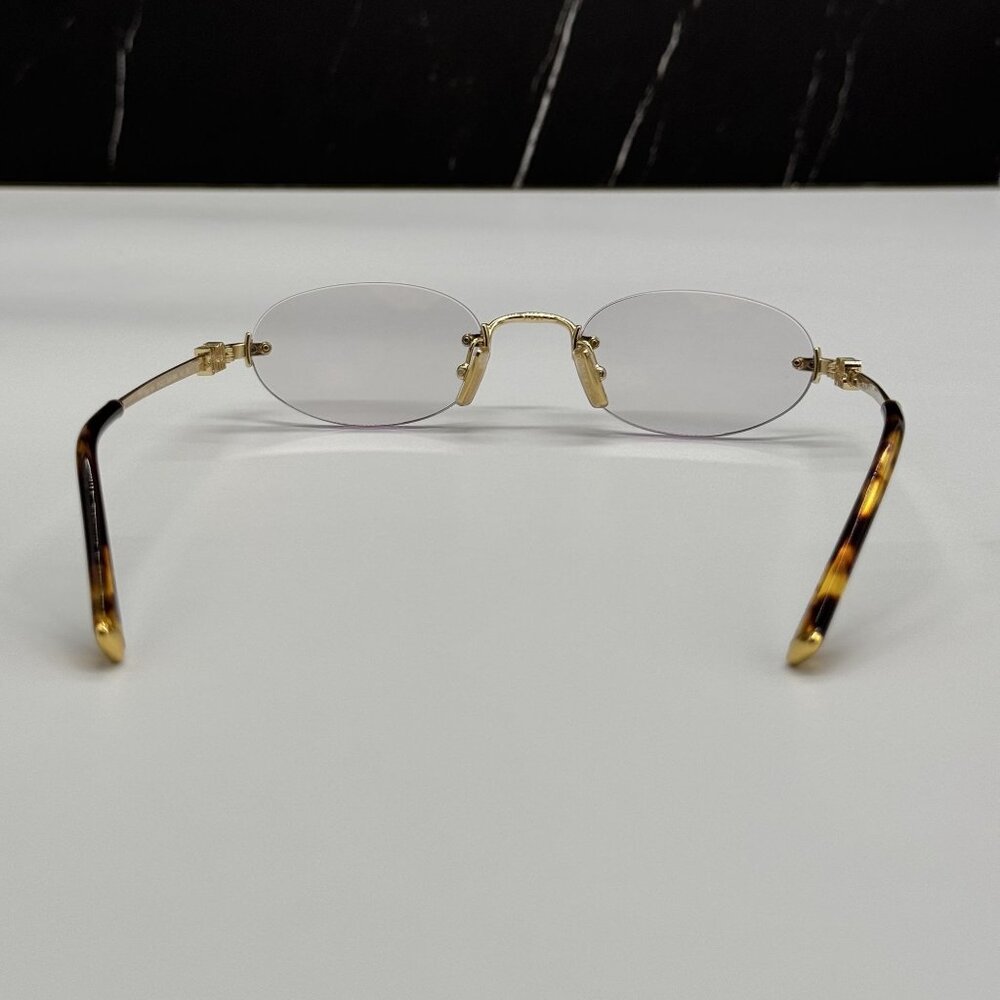NEW MIU MIU MUA54S 5AK08N OVAL SUNGLASSES GOLD/CLEAR WOMEN MU A54S, SMU A54 - Picture 7 of 12